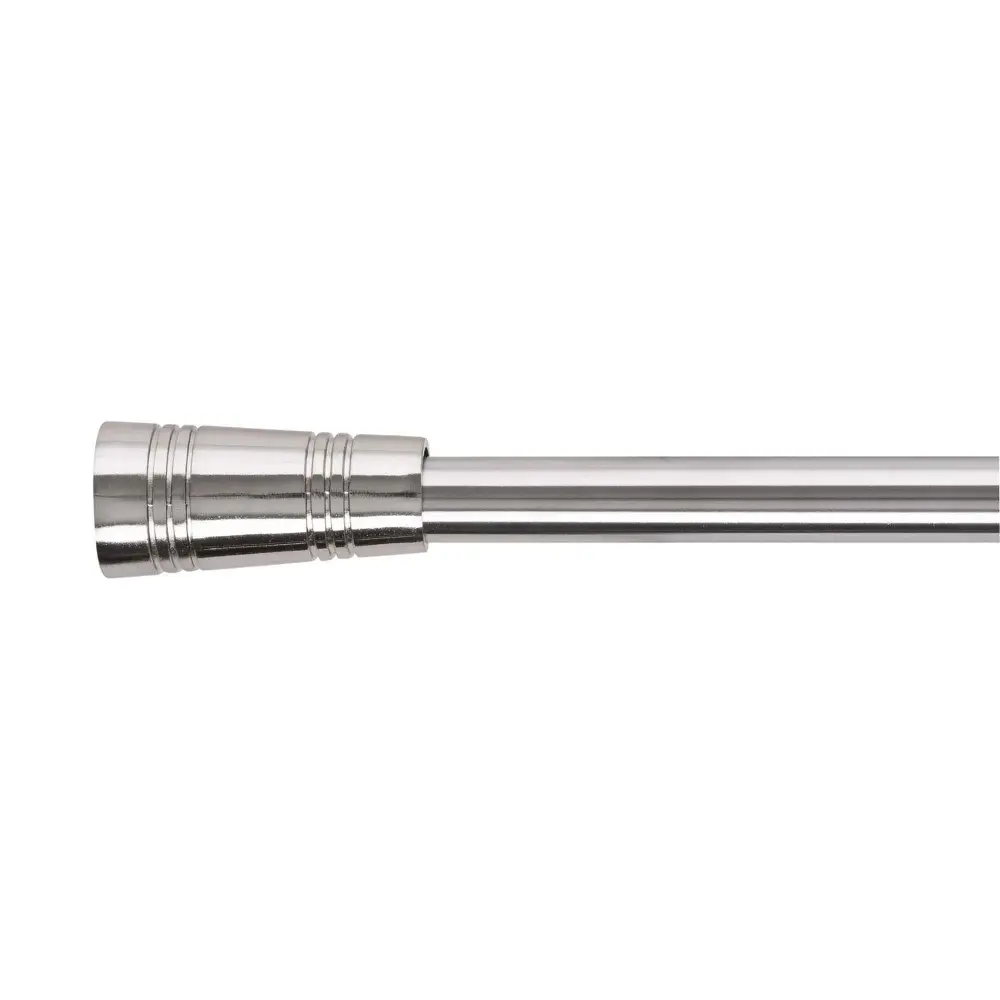 Stretchable Curtains Rod Trumpet Shaped Fanials, Nickel (66" to 120")