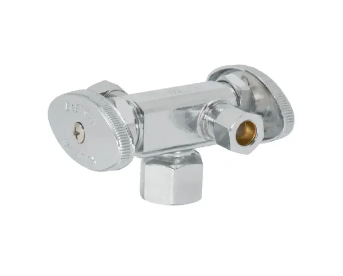 TWIN HANDLE MULTI-TURN STOP VALVE 1/2" FIP X 3/8"OD X 3/8"OD COMP