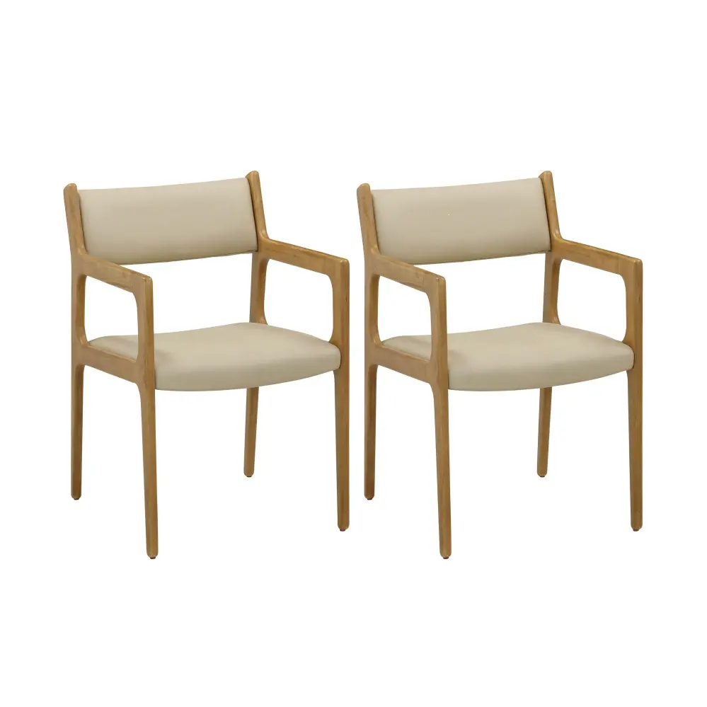 Ari Cream Performance Vegan Leather Dining Chair - Adjust 2