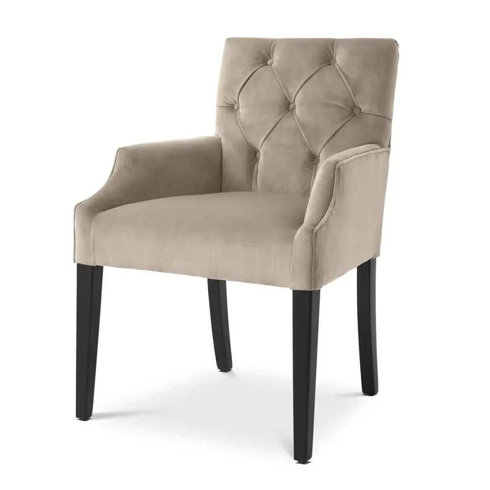 Atena Dining Armchair - Savona Greige Plush | Corkscrew & Foil Cutter Included