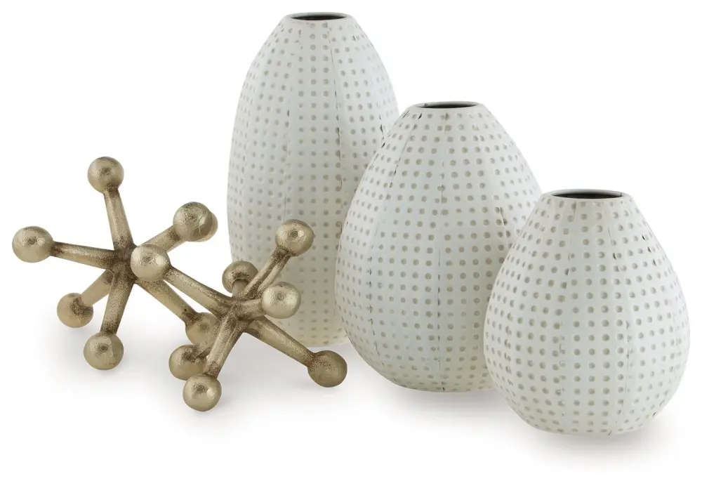 Azerton - Accessory Set place 5) - White / Gold Finish