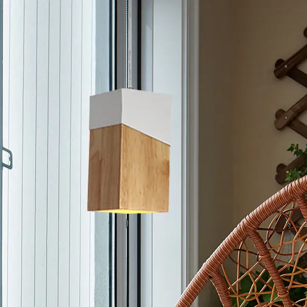Cuboid Drop hanglamp current hout 1 lichtbeige en witte hanglamp voor nachtkastje Entertaining