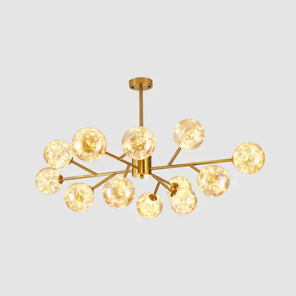Minimalist Ball Chandelier Lighting Cognac Glass Starry LED Bedroom Hanging Pendant Buoyant Carrying Case