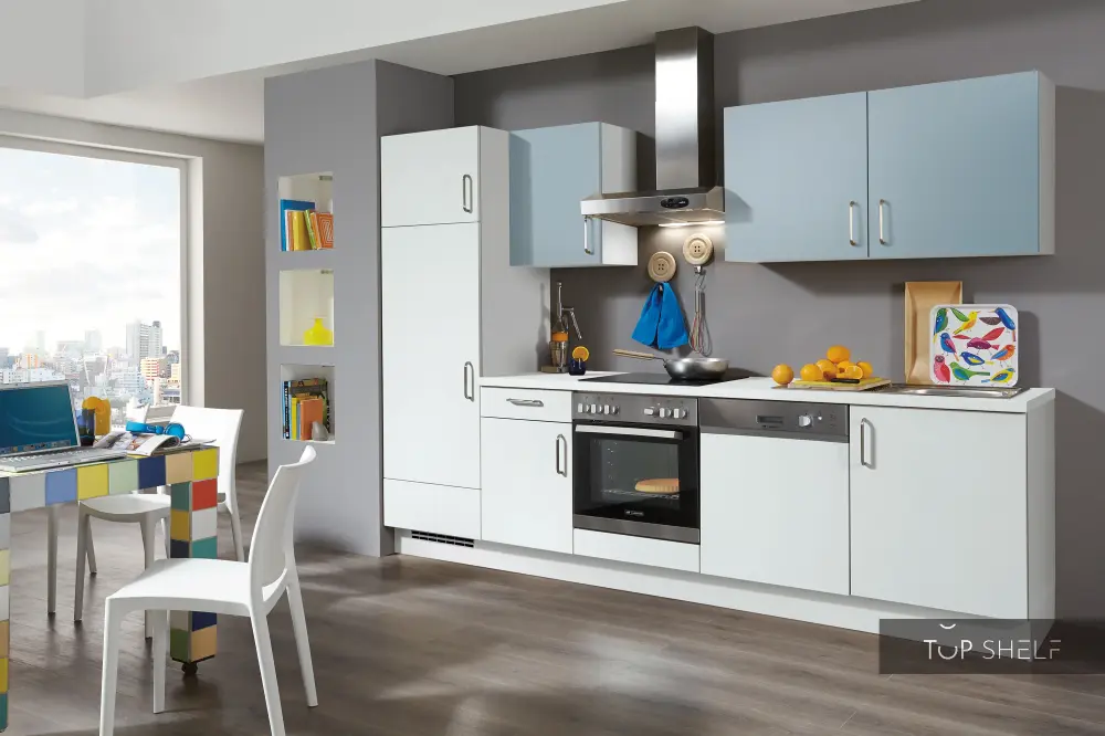 nobilia Built- kitchen Speed 239 Ivory Softmatt 254 Aqua 290cm configurable --