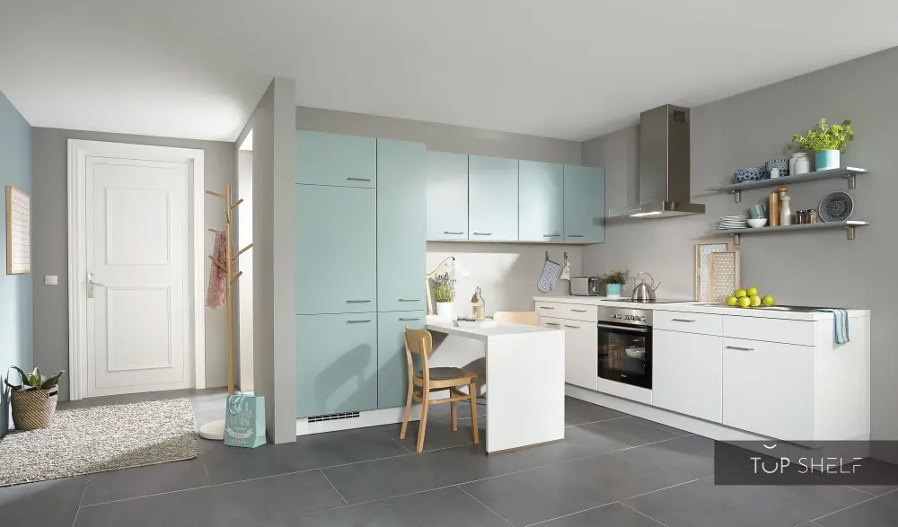nobilia corner kitchen corner kitchen Touch 337 Aqua supermatt 280x300 cm configurable --