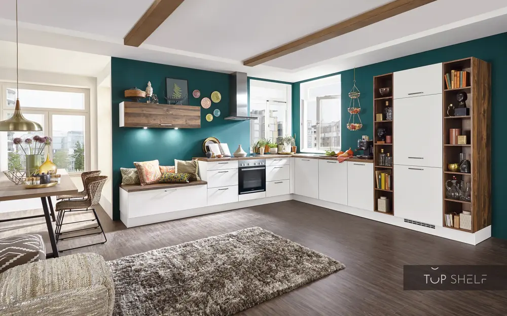 nobilia corner kitchen Speed 244 Alpine alabaster 335 x 365 cm configurable --