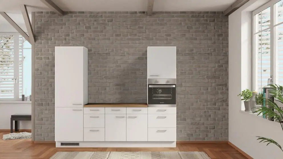 nobilia kitchen Bad Oeynhausen 255 cm complete kitchens cheap alpine white dull oak Sierra office kitchen block