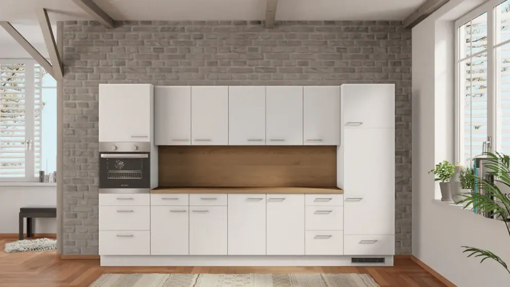 nobilia kitchen Jena 345 cm white matte oak Provence order cheap refrigerator Compatible Standard Bottles