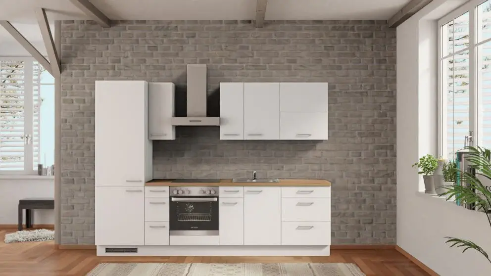 nobilia kitchen Singen 285 cm white low-sheen oak Sierra --