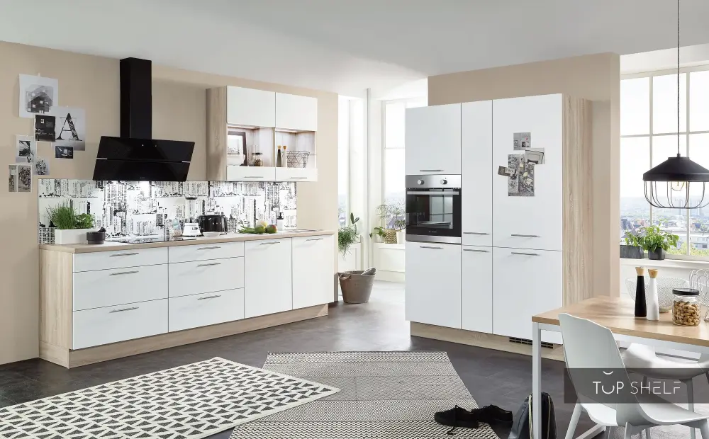 nobilia kitchen Speed 244 Alpine chalk 280 + 150 cm two kitchen blocks configurable --