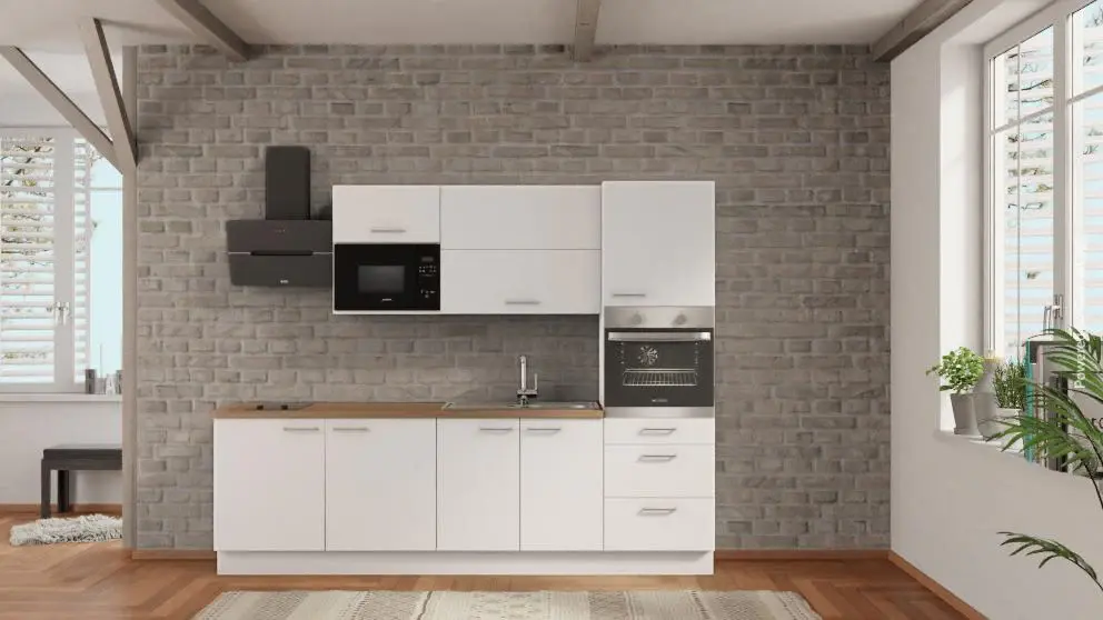 nobilia kitchen unit Melle 270 cm white oak Sierra full kitchens --