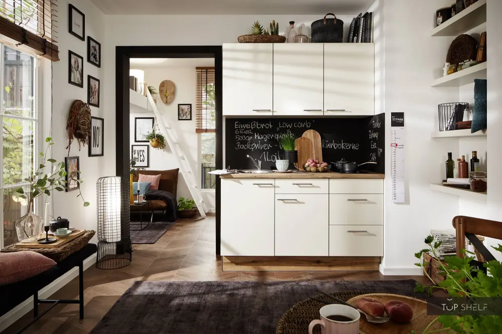 Pino kitchen 150 cm magnolia white high gloss instantly available ~