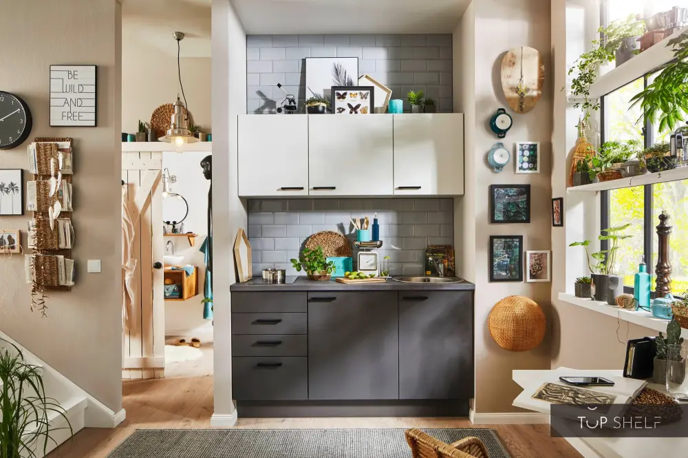 Pino kitchen 160 cm white & graphite right away available ~