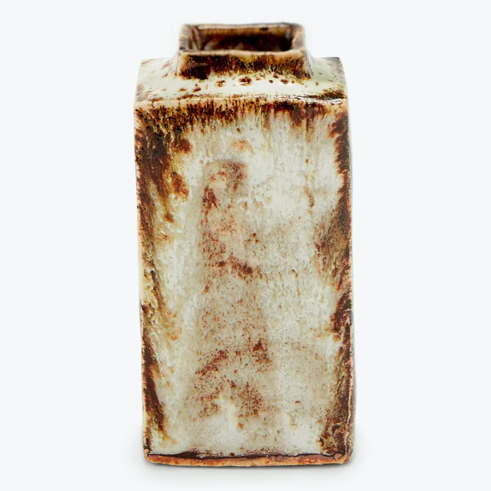 Premium Stainless Steel Ash Cloud Small Rectangular Vase, Chocolate