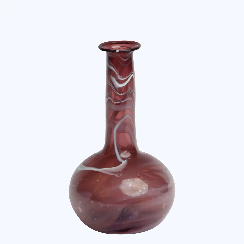 Recycled Glass Tall Vase, Mauve Set 4