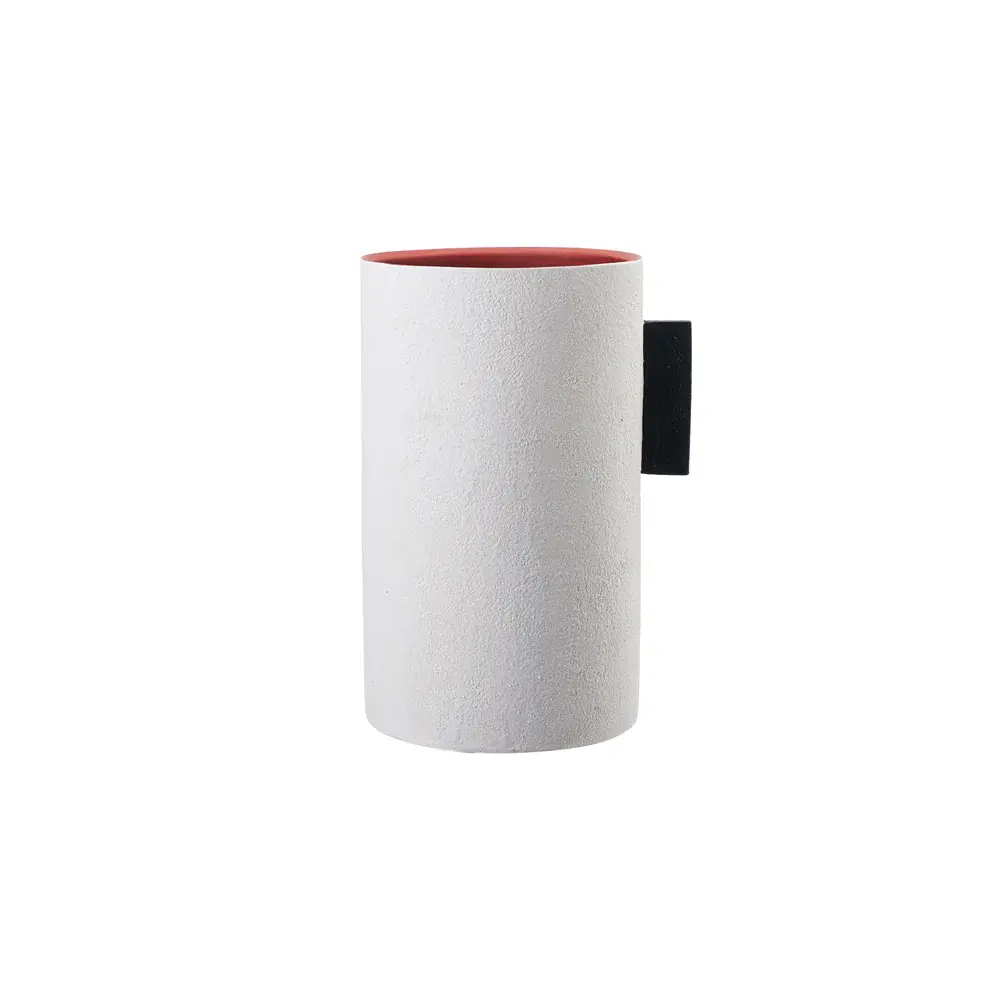Santi II Ceramic Vase - Black, Orange & Red