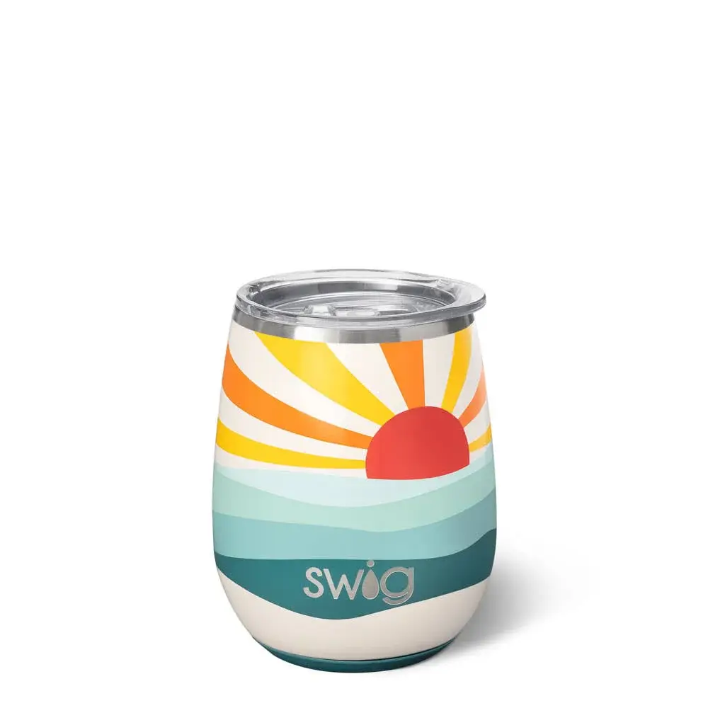 Sun Dance Stemless Wine Cup (14oz) | Corkscrew & Foil Cutter Included