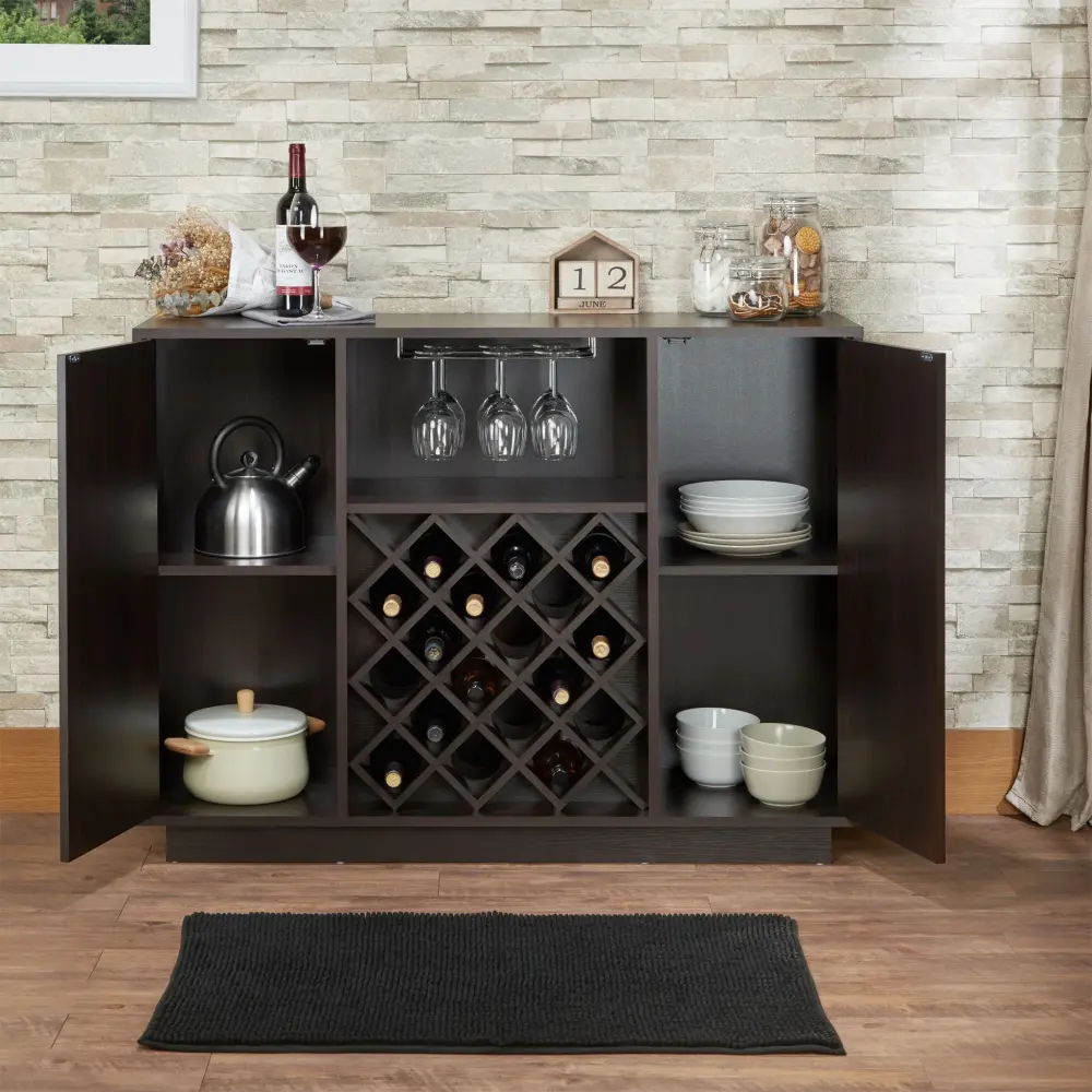 Vacuum Seal Hazen - Wine Cabinet - Espresso