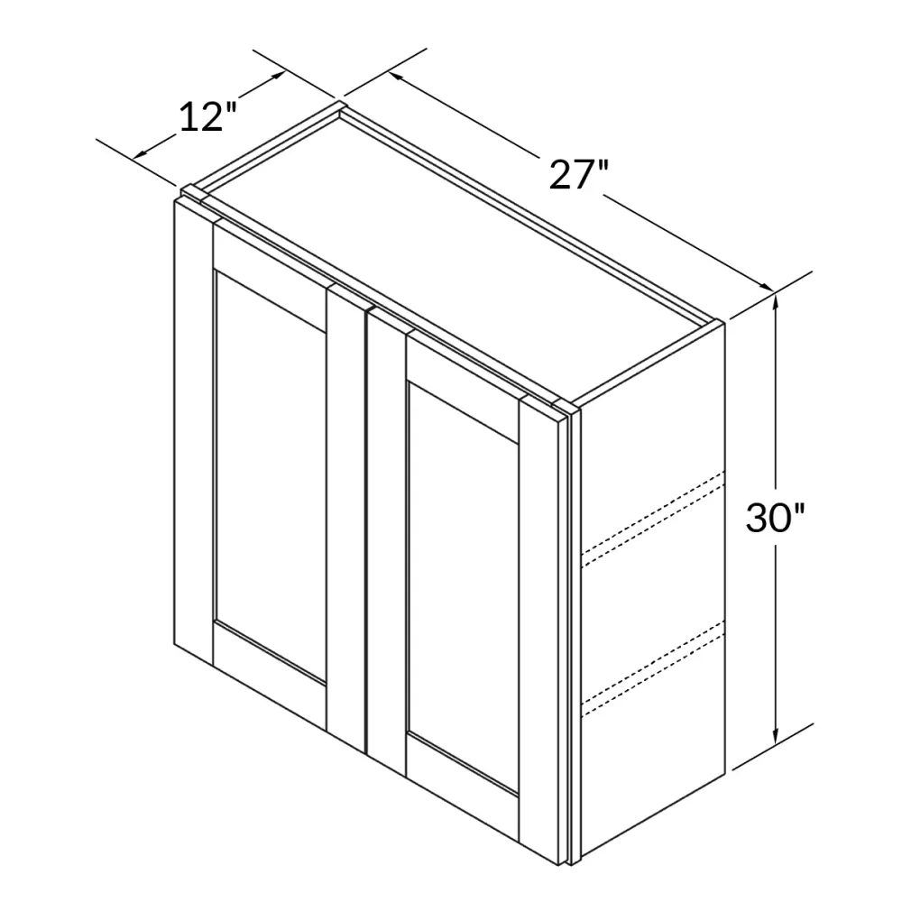 Wall Kitchen Cabinet W2730 Alpina Pearl LessCare 27 . width 30 . height 12 . depth