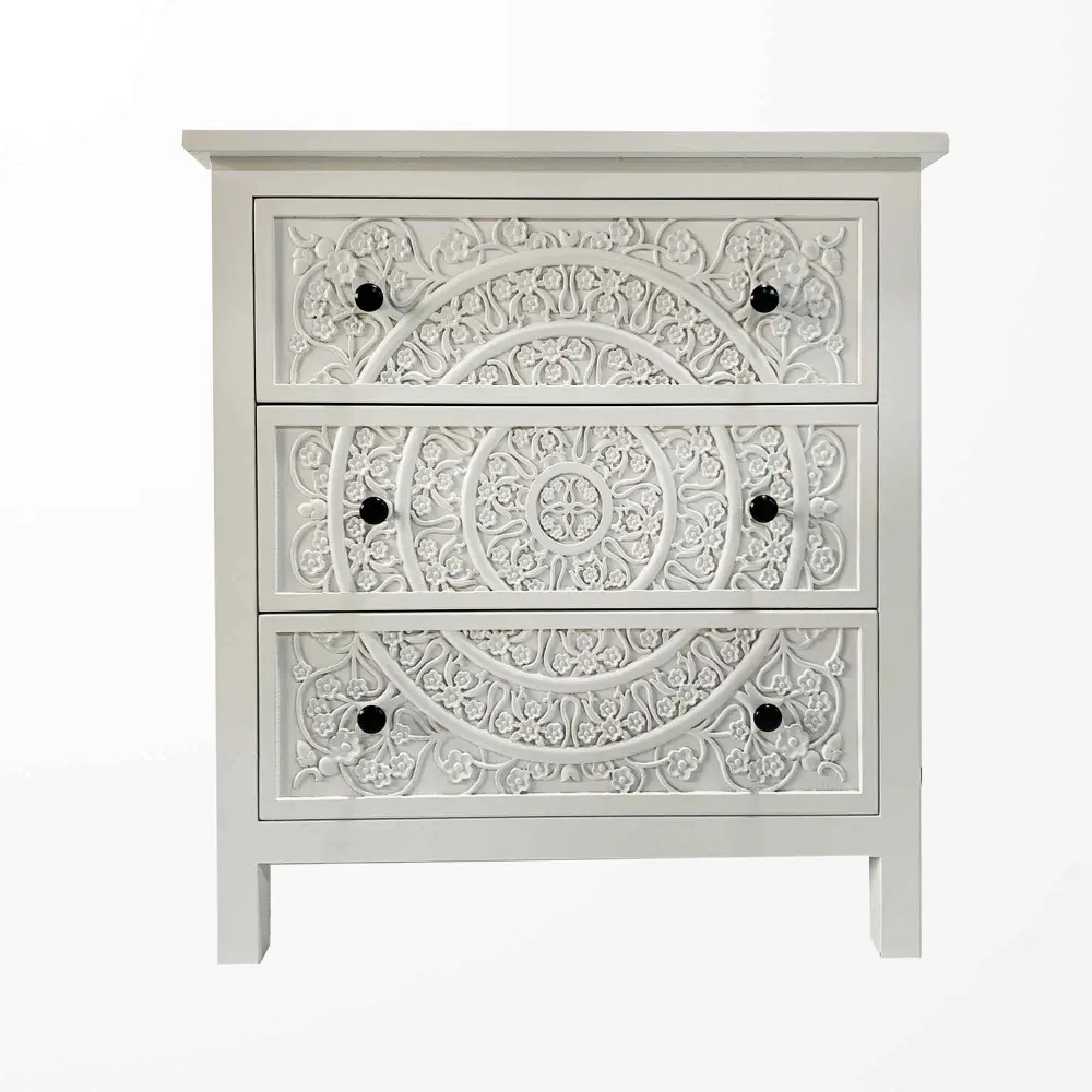White Ornate Dresser, 28-1/4'' x 14'' x 31''