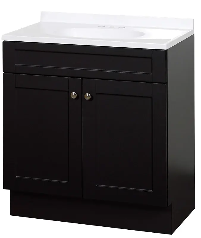 Zenna Home SBC36CH 2-Door Shaker Vanity Top, 36 W, 18 D, 35 H, Wood, Espresso, Cultured Marble Sink, 1 EA