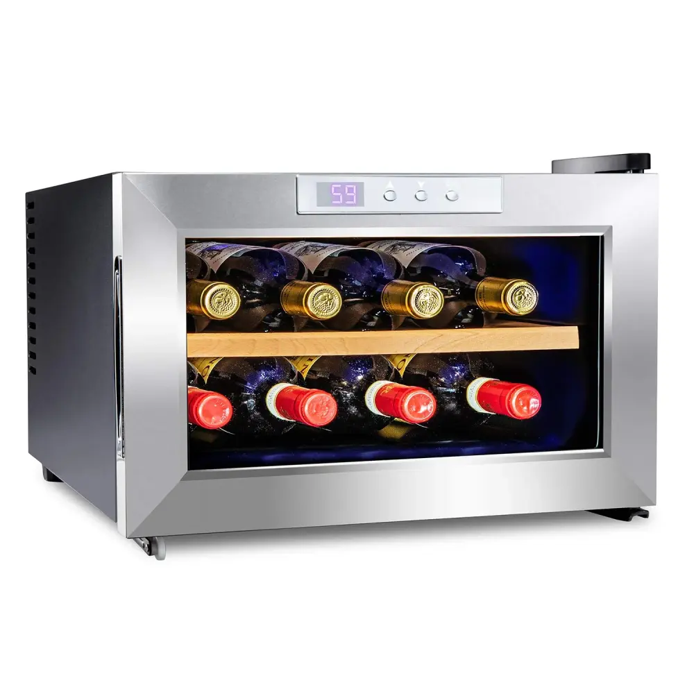 Ivation 8 Bottle Thermoelectric Wine Cooler, Horizontal Freestanding Wine Fridge, Rust-resistant Steel