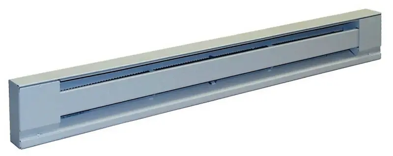 TPI 2900S Series H2905-028SW Baseboard Heater, 2.1/1.8 , 208/240 V, 1706/1275 Btu/hr BTU, Chalk