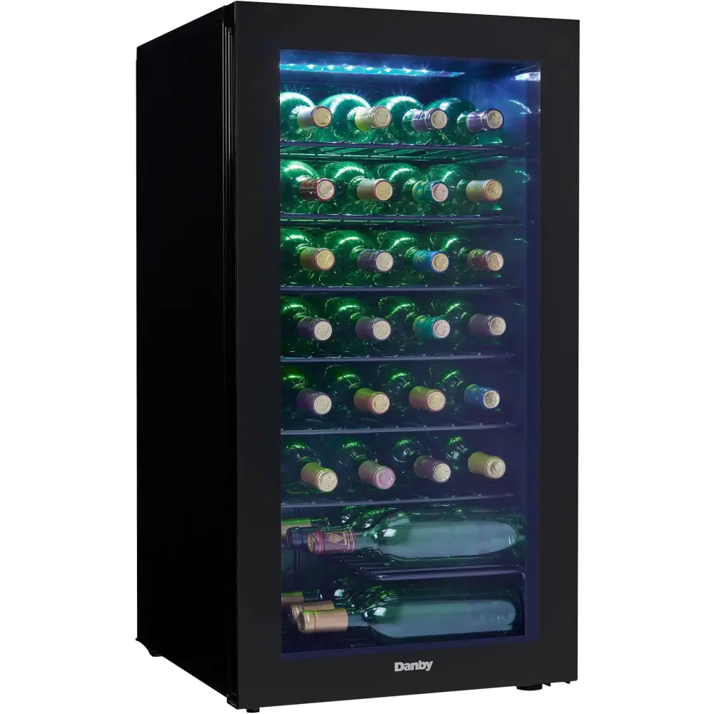 Danby 36-Bottle Wine Cooler LED Lighting DWC036A2BDB-6