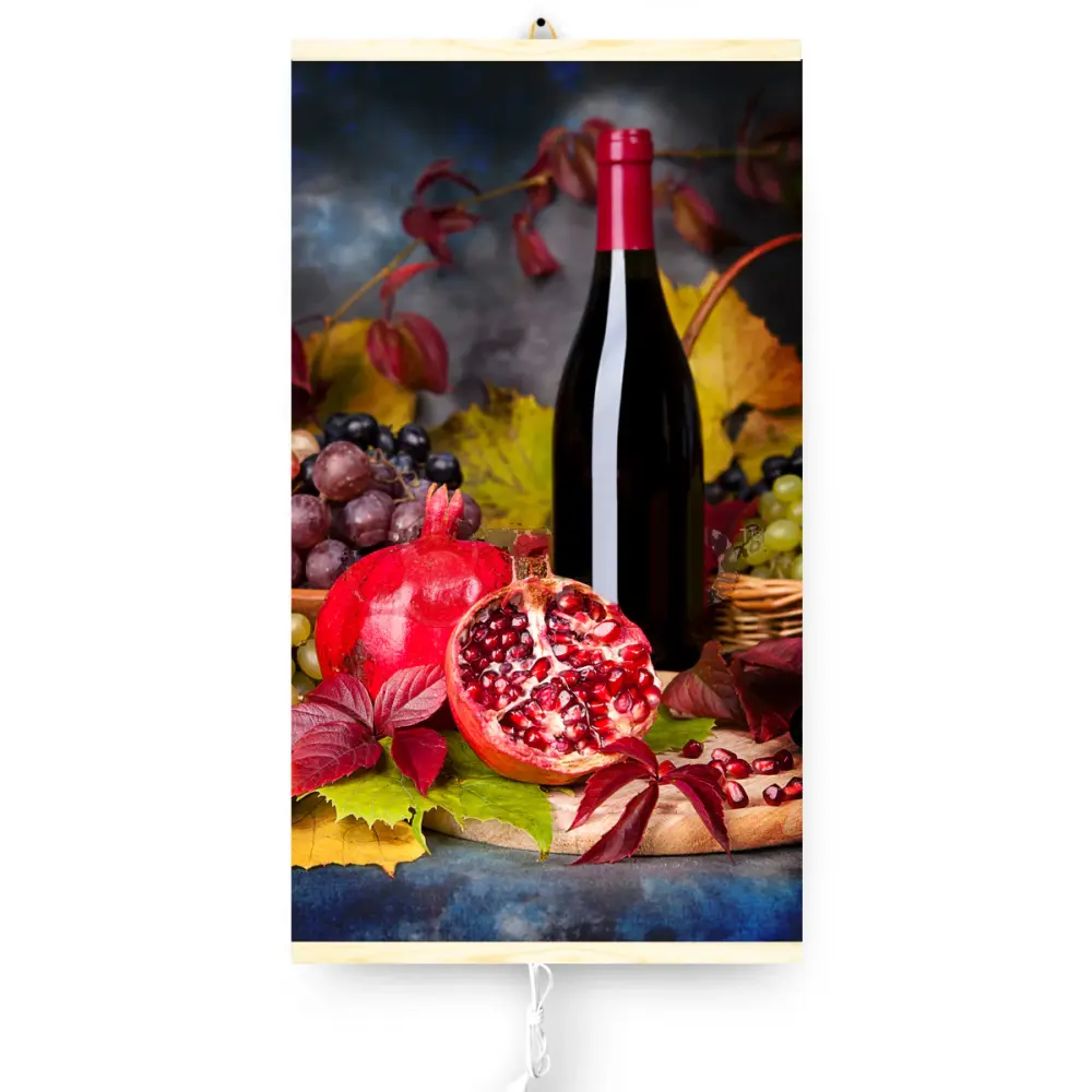 FAR Infrared Heater - Adjustable Heating Panel 430W TRIO Design 8 Wine 100x57cm Decorative Heating Poster Controller on Cord