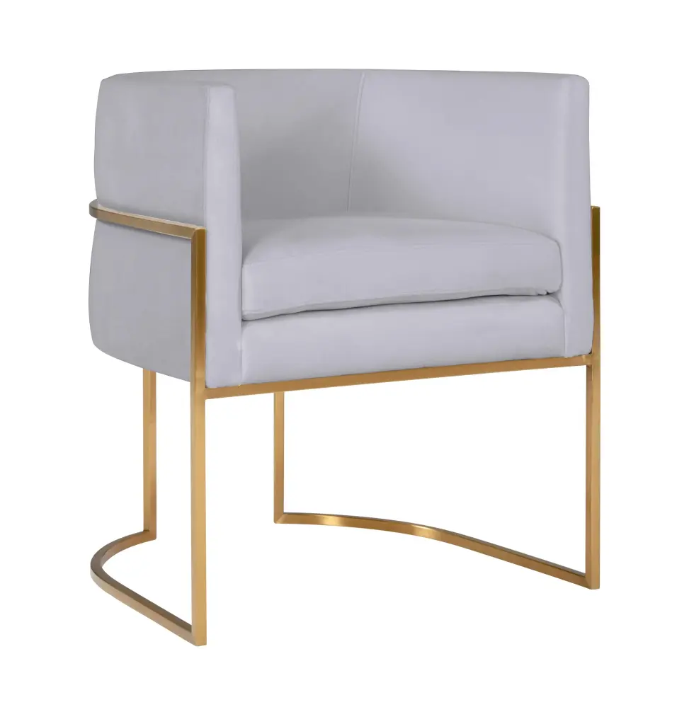 Giselle Grey Velour Dining Chair Gold Leg - UK