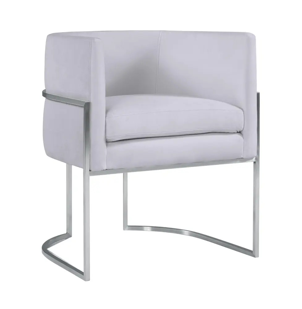 Giselle Grey Velvet Dining Chair Sterling Leg - UK