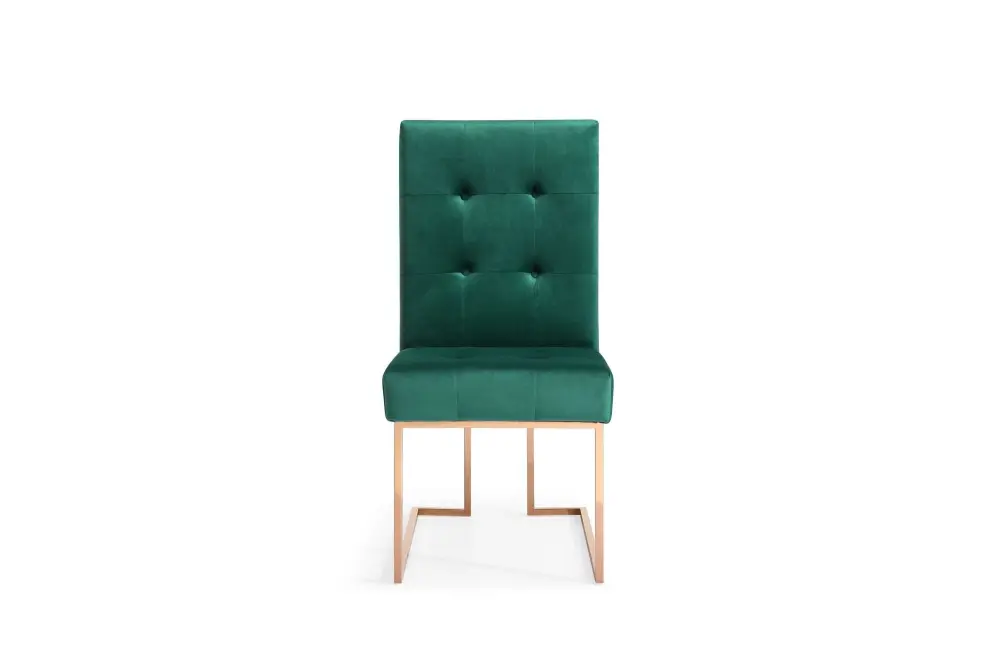 Modrest Legend Modern Green Velvet & Rosegold Dining Chair place 2)