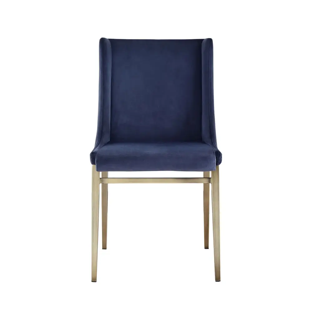 Modrest Mimi - Contemporary Blue Velvet & Antique Brass Dining Chair adjust 2)