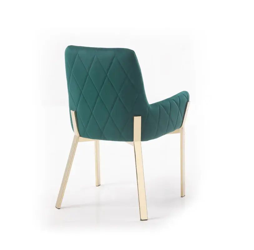 Modrest Robin Minimalist Green Velvet & Gold Dining Chair