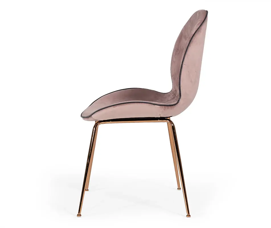 Modrest Wendy Today's Pink Velvet & Rosegold Dining Chair (Set 2)