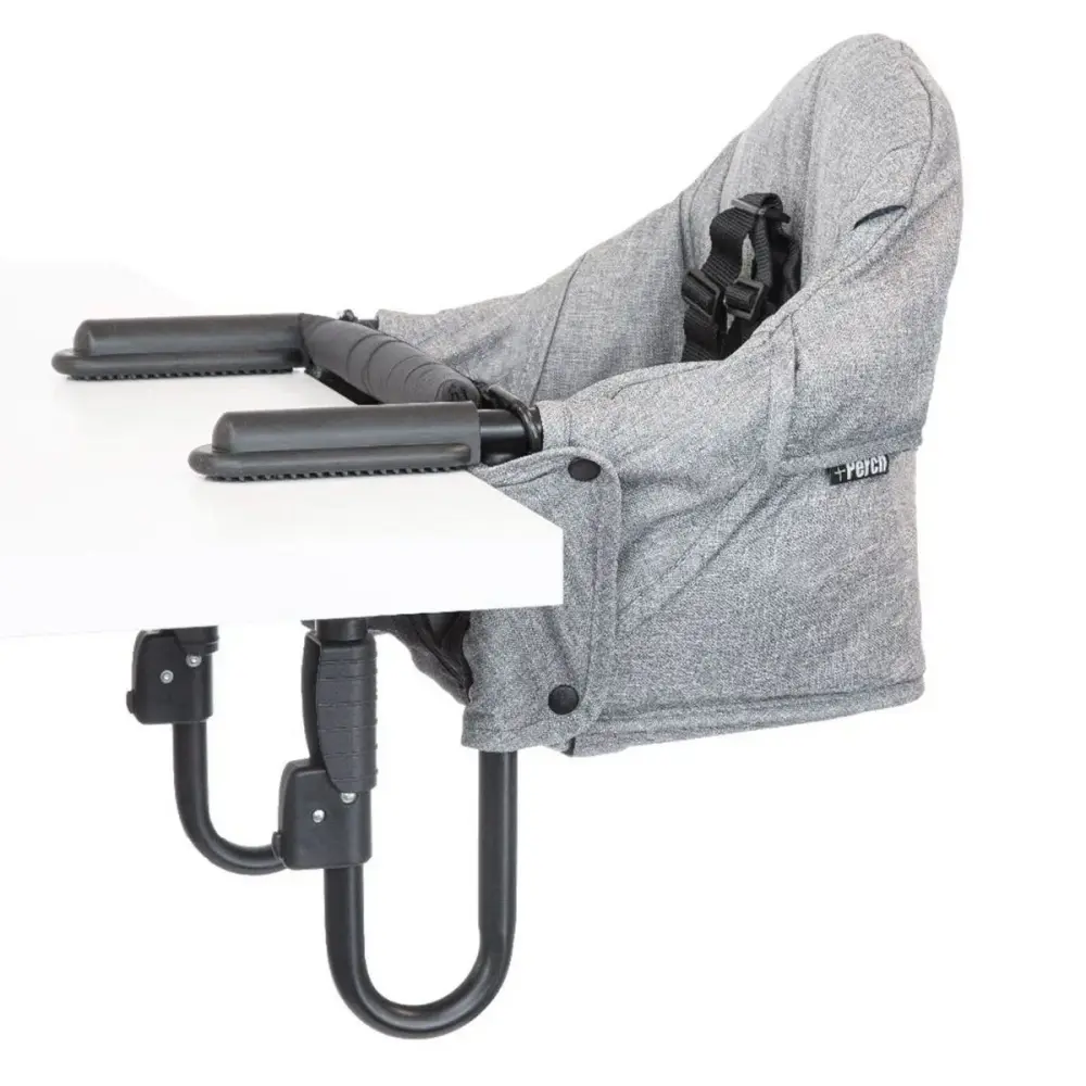Perch Hanging Table Chair Booster Seat - Salt And Pepper | Lead-Free Crystal |