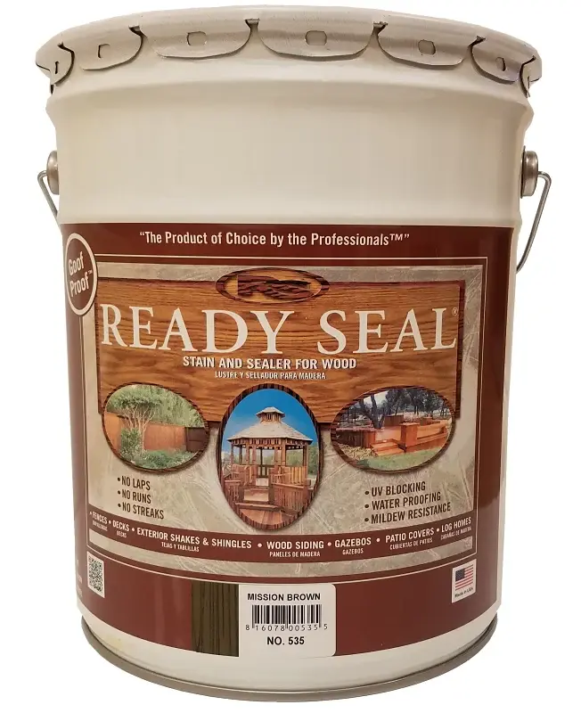Ready Seal 535 Exterior Wood Stain, Flat, Mission Chocolate, Liquid, 5 gal Dual Temperature Zones