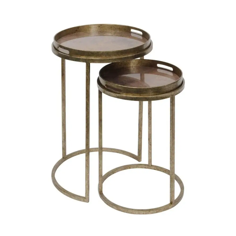 Vienna Atlas Place 2 Side Tables - Antique Gold