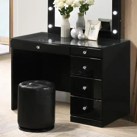 Diamond Modern Furniture CM Morgan 5-Drawer Vanity Table B4851BK-91-BASE/B4851BK-91-TOP