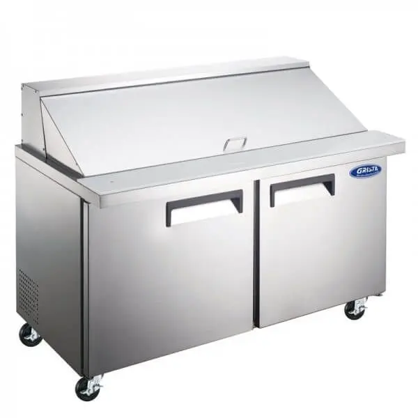 Grista Mega Top Salad Sandwich Prep Table - 2 Door, 12 Cubic Feet, 47 , GRSLM-2D