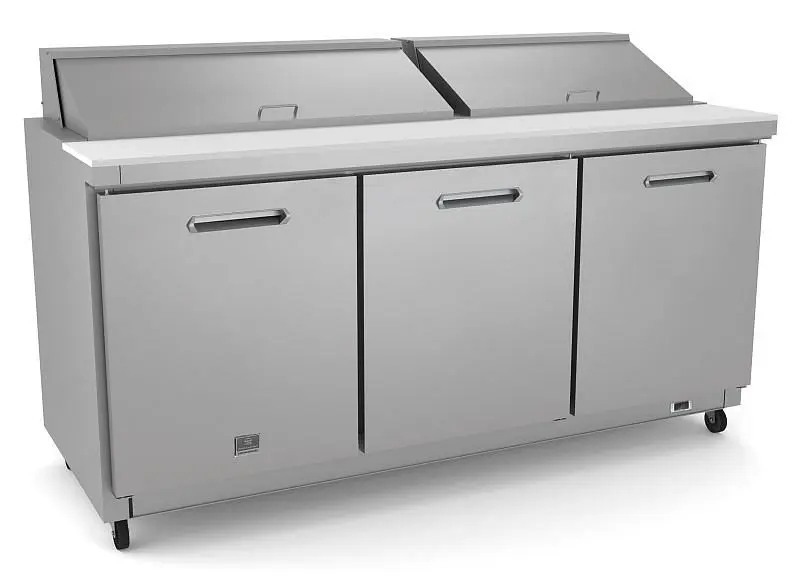 Kelvinator Commercial 3-door sandwich/salad preparation table 18 GN 1/6 containers, 70", R290 refrigerant gas, +33/+4...