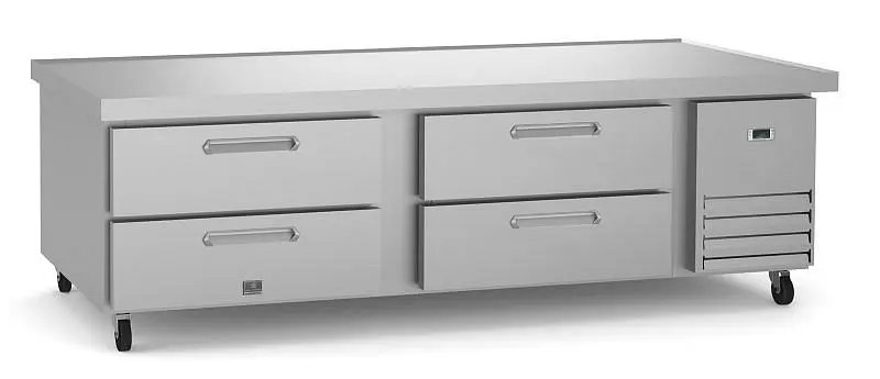 Kelvinator High-Performance Commercial 4-drawer chef refrigerated base, 72", R290 refrigerant gas, +33/+41°C, stainl...