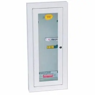 Kidde Extinguisher Cabinets, Semi-Recessed Keyed Lock, Zinc-Coated High-Carbon Steel, Tan, 10 Lb, 468047
