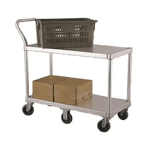 New Age Industrial Functionality Cart, (2) Solid Shelves, Open Base, 1490