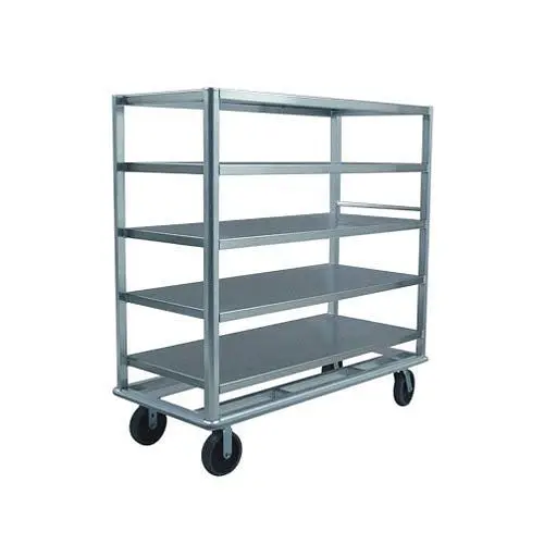 New Chemical-Resistant Age Industrial Queen Mary Banquet Cart, 78"W x 29"D x 66"H, Stainless Steel Covers, ...