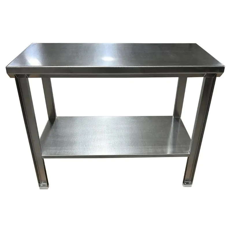 SSL Industries Stainless Alloy Steel Table (48"L x 24"W x 35"H) UHMW Pads & Lower Shelf, SSL-1001-P-S-4...