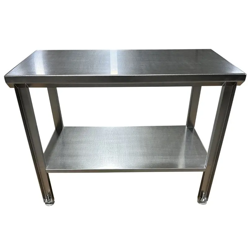 SSL Industries Stainless Alloy Steel Table (60"L x 30"W x 35"H) Adjustable Pads & Lower Shelf, SSL-1001...