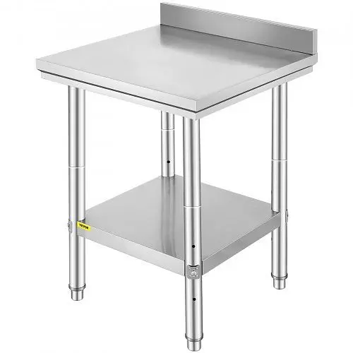 VEVOR 24" X 24" Commercial Stainless High-Carbon Steel Work Table Bench Prep Kitchen Restaurant, 60X60X88CFGZTTZ...