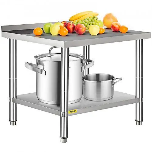VEVOR 36x24in Gel Stainless Carbon Steel Kitchen Restaurant Work Prep Table Backsplash, BXGDBGZ362435EN6GV0