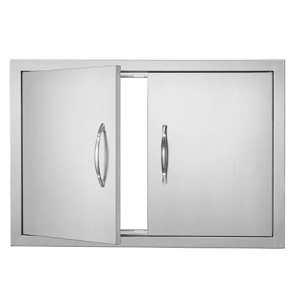 VEVOR BBQ Access Door, 28W x 19H"Double Outdoor Kitchen Door, Stainless Tool Steel, Wall Vertical Door Handles, SMMBS...